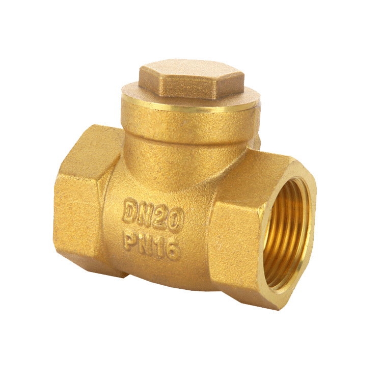 卧式止回阀 黄铜单向阀止逆阀水泵水管止水阀不锈钢 4分6分1寸