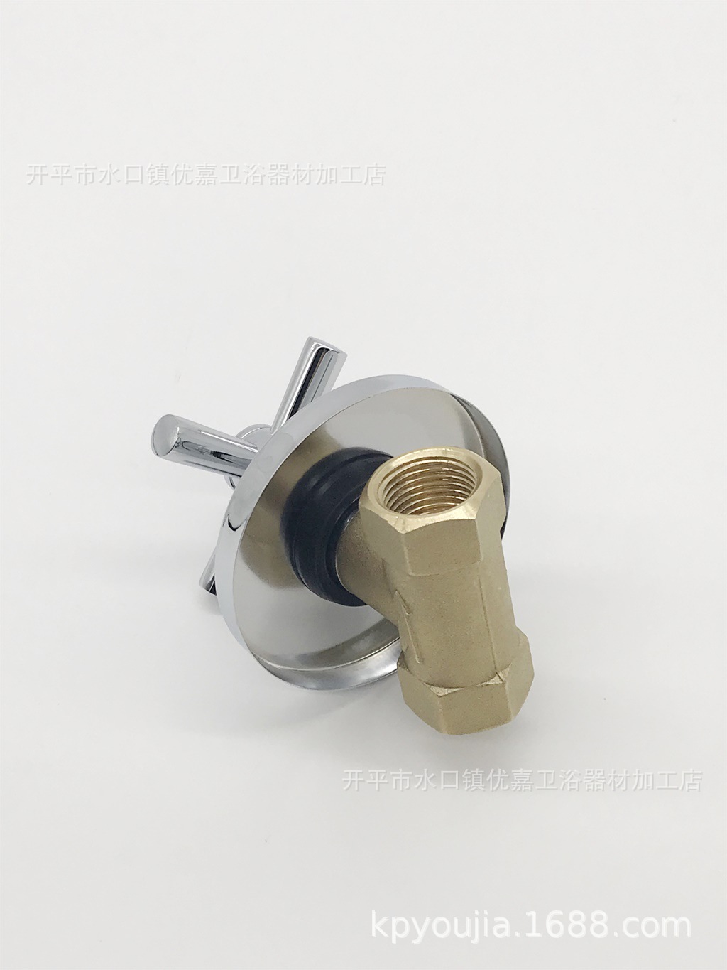 Kaiping Youjia bathroom 1/2 angle valve concealed four-point angle valve cross flower hand wheel water valve quick opening water valve 7083