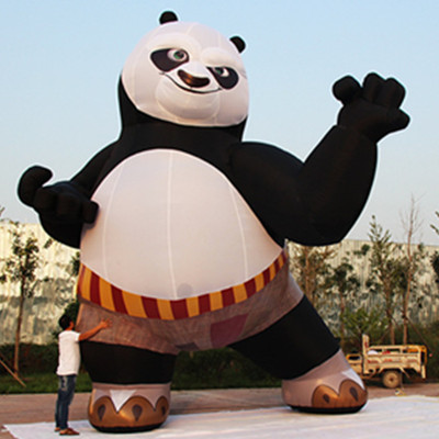 充气熊猫卡通气模人商场外爬墙熊猫动漫卡通人物气模定做充气拱门