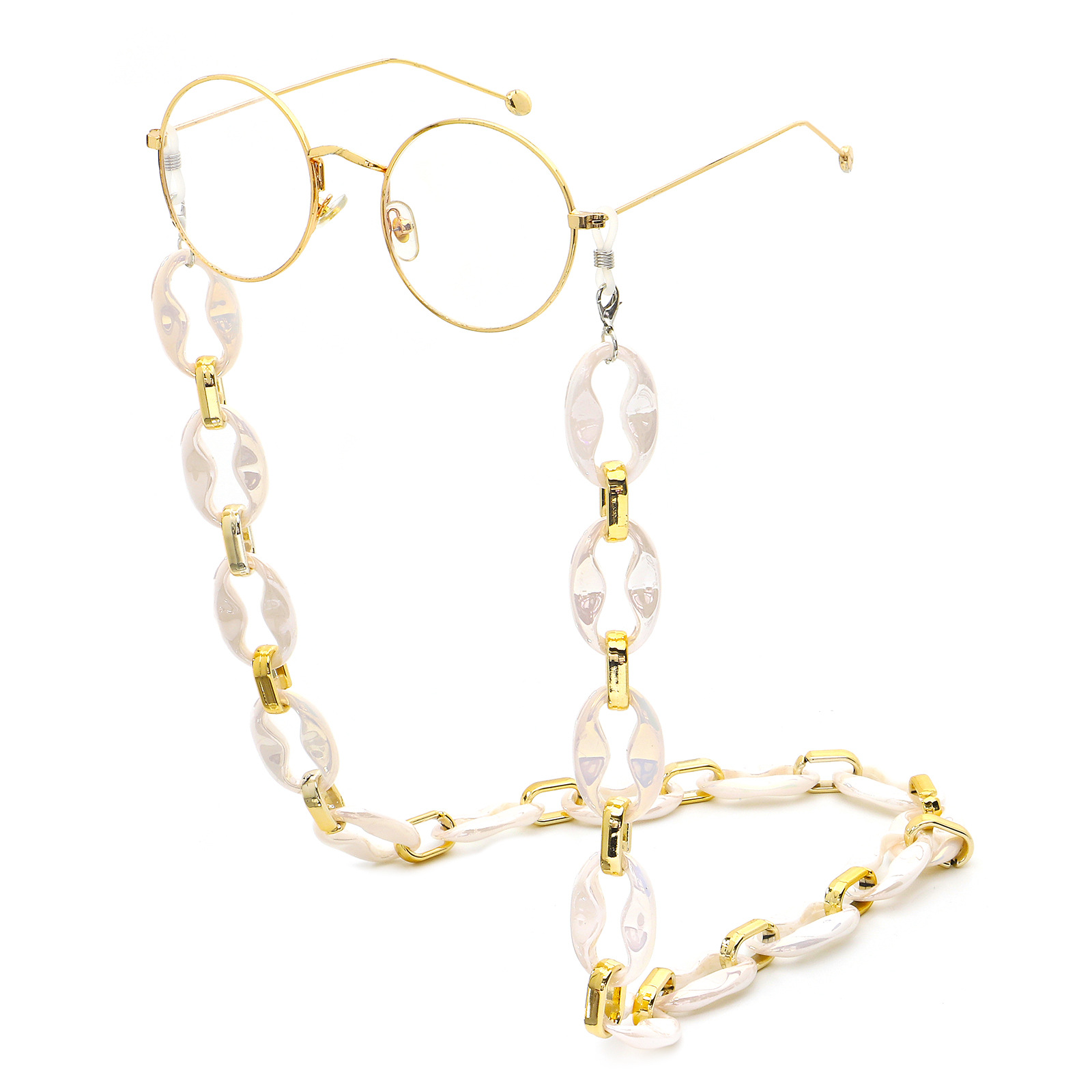 Fashion Contrast Color Plat Chain Environmental Protection Glasses Chain display picture 2