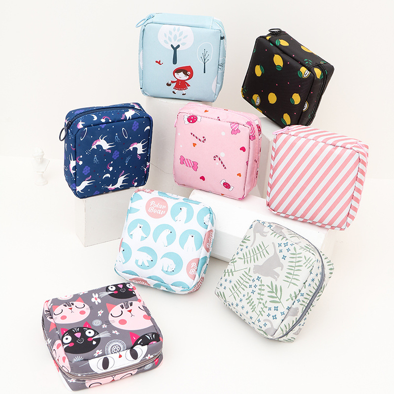 Sanitary napkin storage bag portable lar...