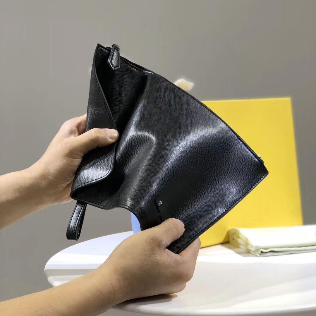 芬D~男士纯色简约商务钱包 十字纹牛皮手拿包进口皮料20190617155|ms