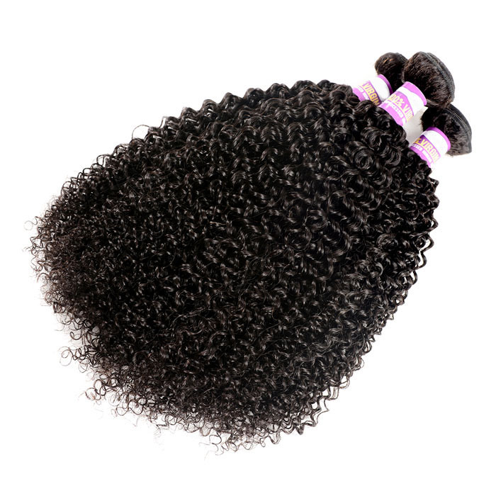100g真人发发帘发条接发indian human hair weft kinky curly