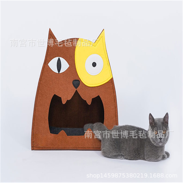 毛毡宠物窝创意猫咪透气包外出包可拆洗手提折叠猫包毛毡狗窝猫窝