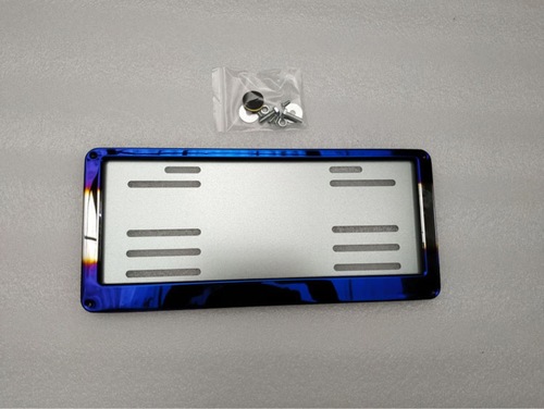 License plate holder, stainless steel blue painted license frame, wholesale license plate stand