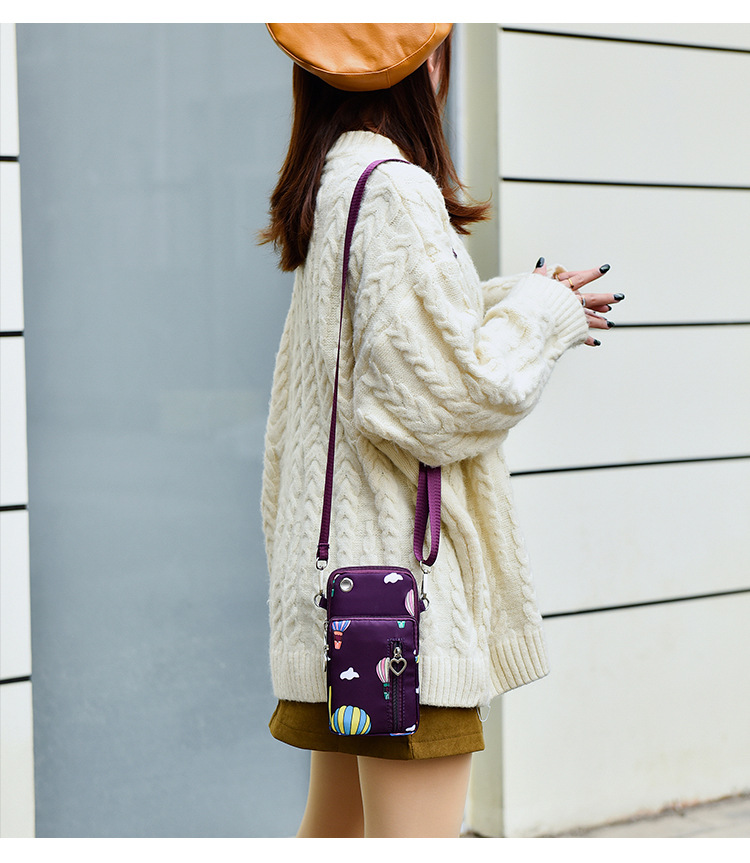 112g Weight Polyester Lining Material Zipper Closure Type Single Shoulder Strap Strap Type Phone Wallet Bags Type Daily Occasion Oxford Cloth Material Solid Color Pattern All Seasons Season Unisex Gender Fashion Style Square Shape Unisex All Seasons Oxford Cloth Fashion Phone Wallet 10