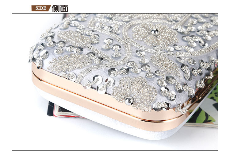 Neue Pailletten-abendessen-tasche Handgemachte Perlenstickerei Bankett-clutch-tasche Abendtasche Clutch display picture 3