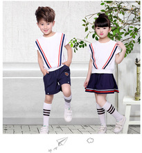 幼儿园园服夏装短袖学院风韩版儿童毕业服夏季班服套装小学生校服