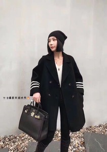 新款双面羊毛呢子大衣女士中长款欧洲站羊绒外套加厚阔形大衣双面