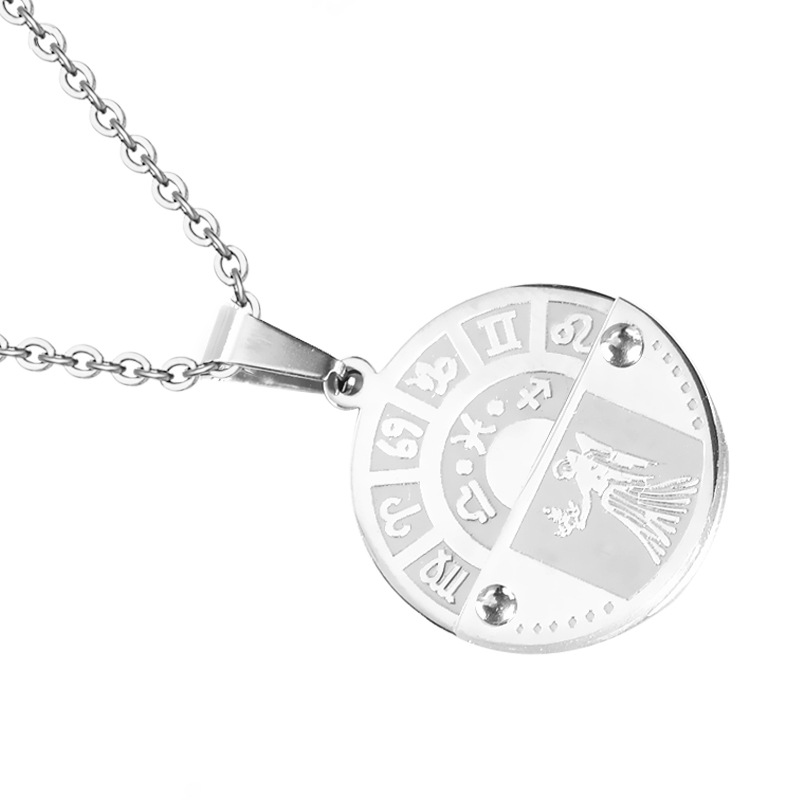 Nihaojewelry Collier Pendentif Zodiaque En Acier Inoxydable Bijoux En Gros display picture 1