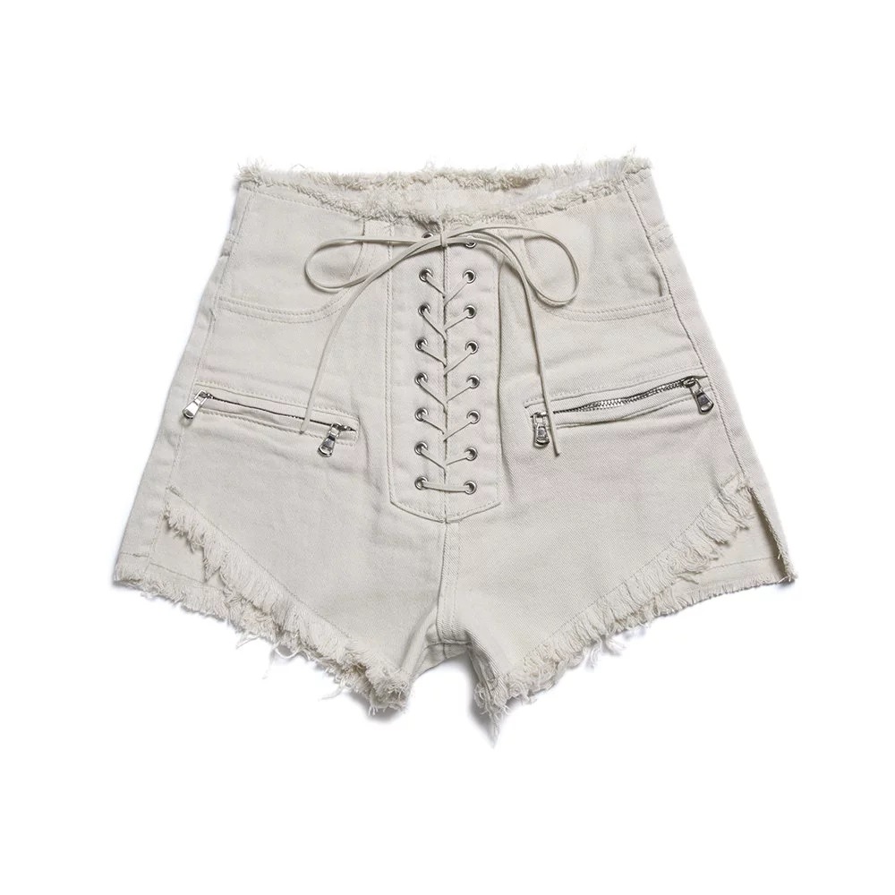 pantalones cortos de mezclilla de cintura alta de verano nuevas mujeres NSAC14438
