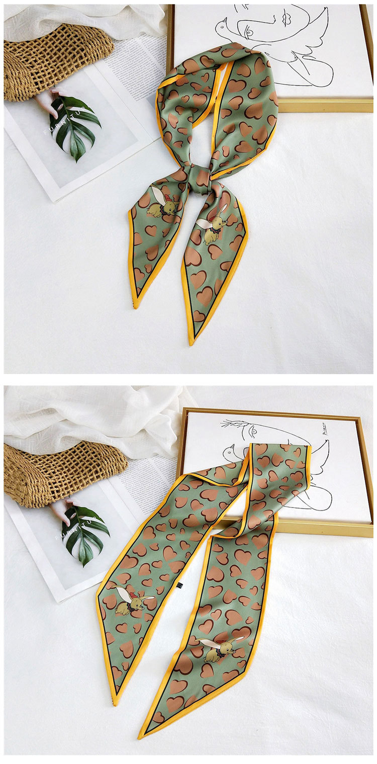 Summer, Spring, Autumn Season Women'S Gender Women's Sweet Polka Dots Heart Shape Butterfly Polyester Satin Printing Silk Scarves