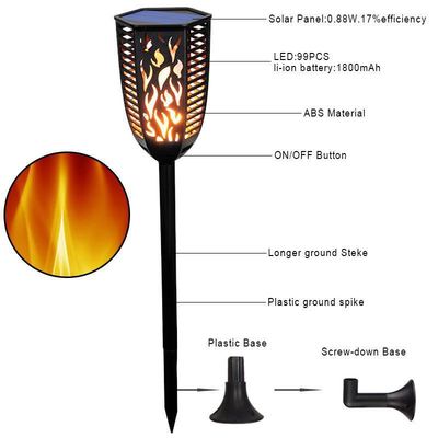 Cross border outdoors Ground insertion led solar energy Induction lamp Garden Lawn courtyard Torch Flame Landscape lamp