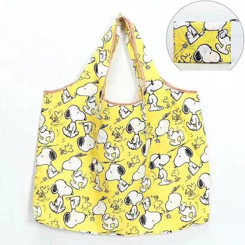Large Corner Melo Pudding Polyester Two-in-One Folding Cartoon Shopping Bag Doll Environmental Bag