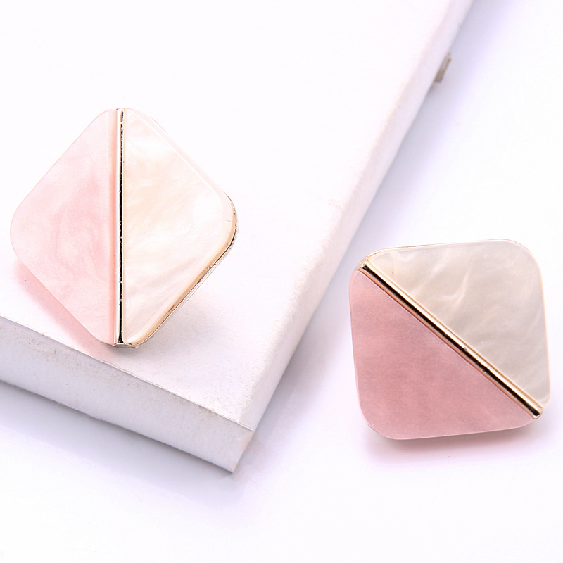 Wholesale Jewelry Retro Color Matching Rhombus Stitching Earrings Nihaojewelry display picture 7