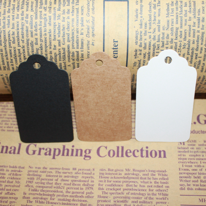 工厂直销 40*70MM波浪顶边圆角空白牛皮纸吊牌 支持来样定做|ru