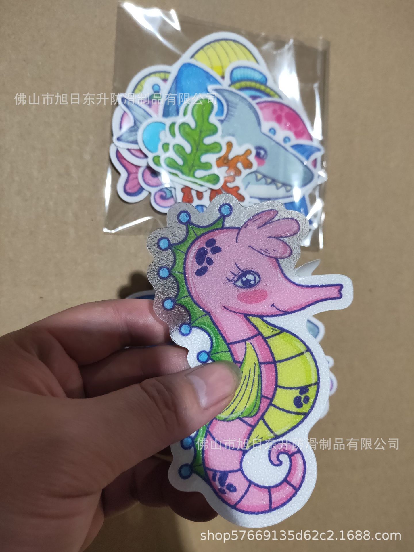 粉红色鱼橡胶PEVA防滑贴