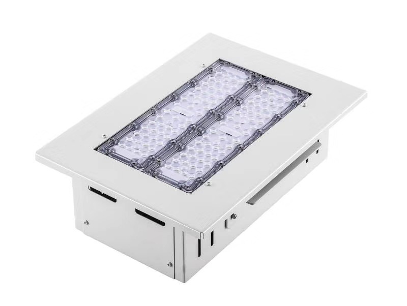 新品led油站灯嵌入式投光灯100w150w200w 模组吸顶杆装油站灯外壳|ru