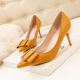 899-3 han edition high-heeled shoes high heel with thin shallow sweet mouth pointed belt buckle elegant banquet single woman shoes