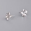 Earrings, fashionable accessory, silver 925 sample, flowered, simple and elegant design, Korean style, 925 sample silver