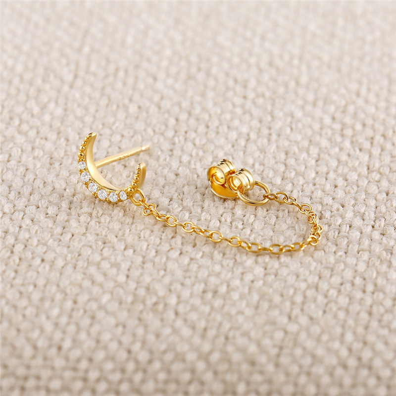 S925 Sterling Silver Fashion Single Tassel Simple Ear Clip Drop Earrings