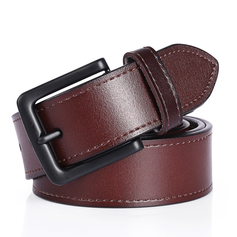 Manufactor Direct selling Cross border Electricity supplier man Belt genuine leather Retro cowboy belt Pin buckle Stitching Waist belt wholesale