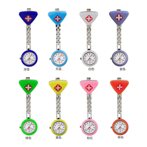 Triangular nurse watch plastic brand nurse watch printed nurse hanging watch cross pocket watch clip doctor nurse watch
