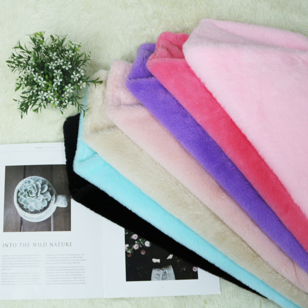 小兔毛家纺面料秋冬季柔软布料抱枕套纯色厂家批发HT-PRHFF-A