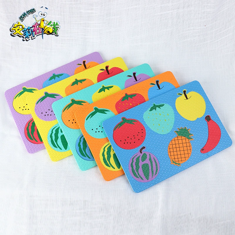 EVA Фрукты Пазлы Пузырь Дети Пазлы Раннее Обучение Игры Реквизит Коврик Творческий DIY