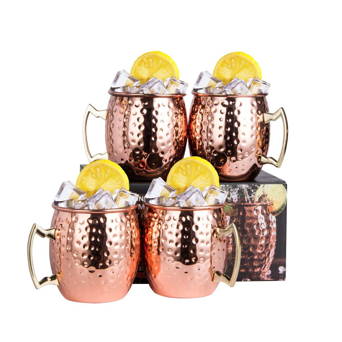 Set de 2 tazas Moscow Mule de acero inoxidable 304 recubiertas de cobre plateado Amazon Aliexpress