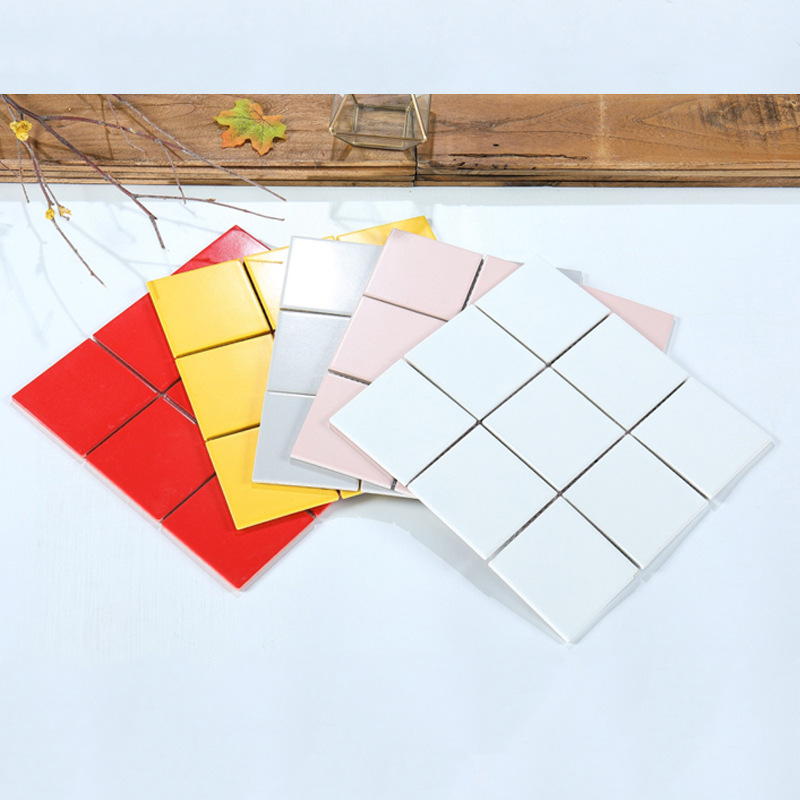 Solid Color Nine-square Grid Kitchen Bathroom Wall Tile Grid Nordic300*300 Color Ceramic Mosaic Tiles
