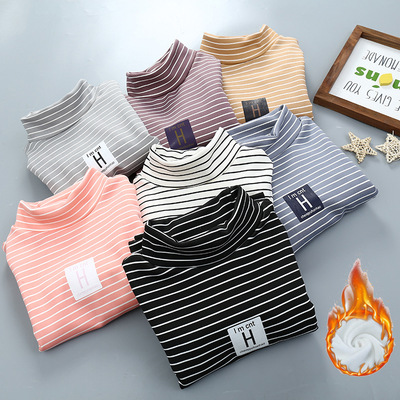 童T恤2019韩版男童女童卡通加绒加厚打底衫 中小童T恤一件代发潮|ms