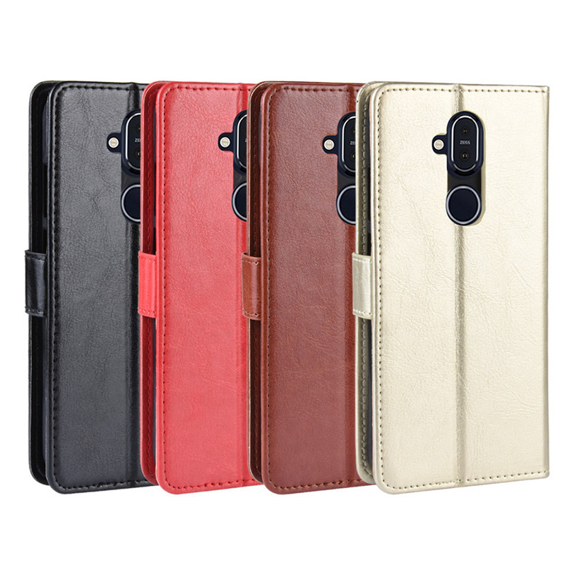 Nokia 8.1 Flip Leather Case with Stand & Lanyard