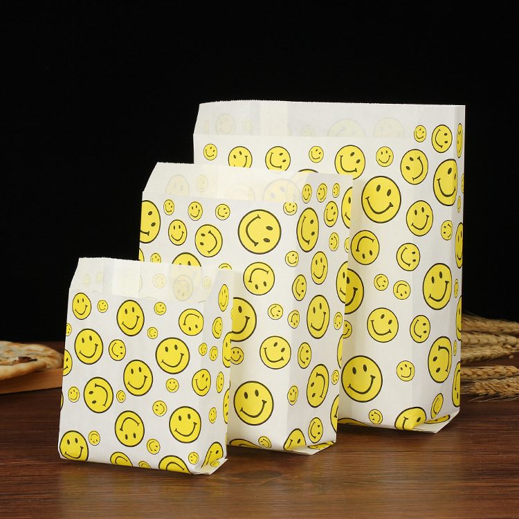 Frying Chicken Wings and Chicken Plate Takeaway Food Packing Bag Accordion Bag Pointed Bottom Paper Bag Packaging Bag