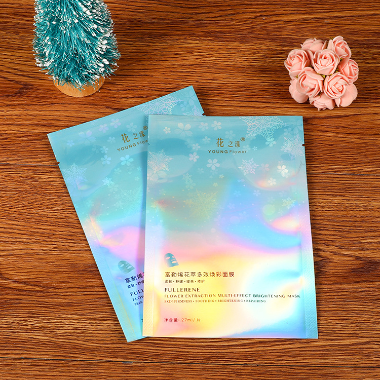 镭射袋炫彩面膜包装袋 复合休闲零食彩虹糖果袋印logo