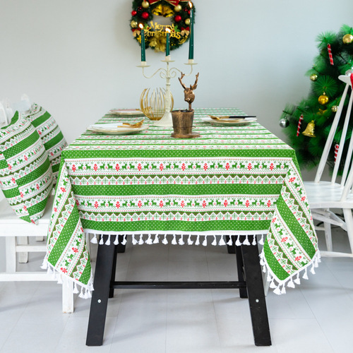 Tablecloth table cloth table cover Christmas table, Christmas decoration gift, table art, cotton and hemp