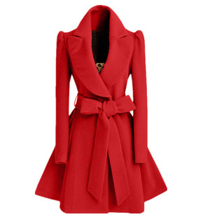 European station women's woolen coat foreign trade waist slim woolen coat cross-border eBay woolen trench coat one-piece delivery