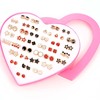 Earrings, fashionable plastic gift box, Korean style, 36 pair, wholesale