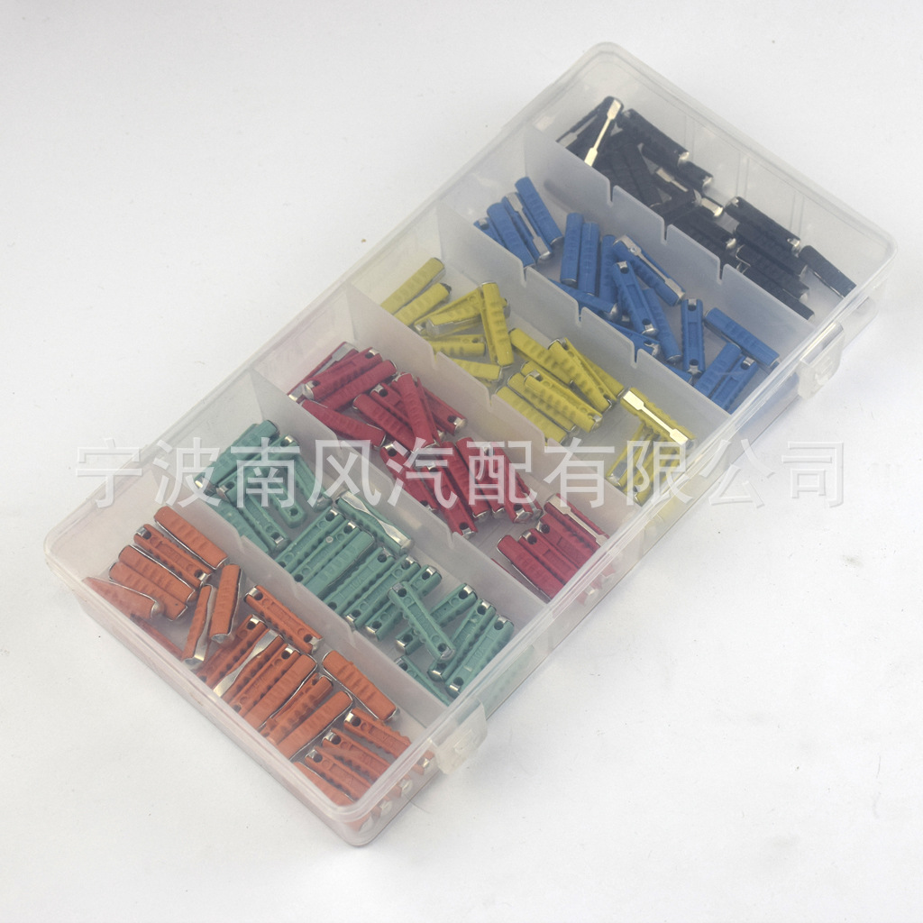 跨境 120PCS 汽车鱼雷保险丝盒装 鱼雷状东欧保险丝组合保护器件
