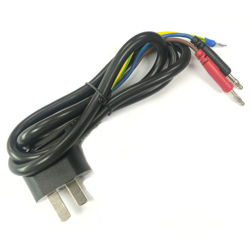 厂家直销三插功率计电源线1.5平方三孔电源转香蕉插头连接线