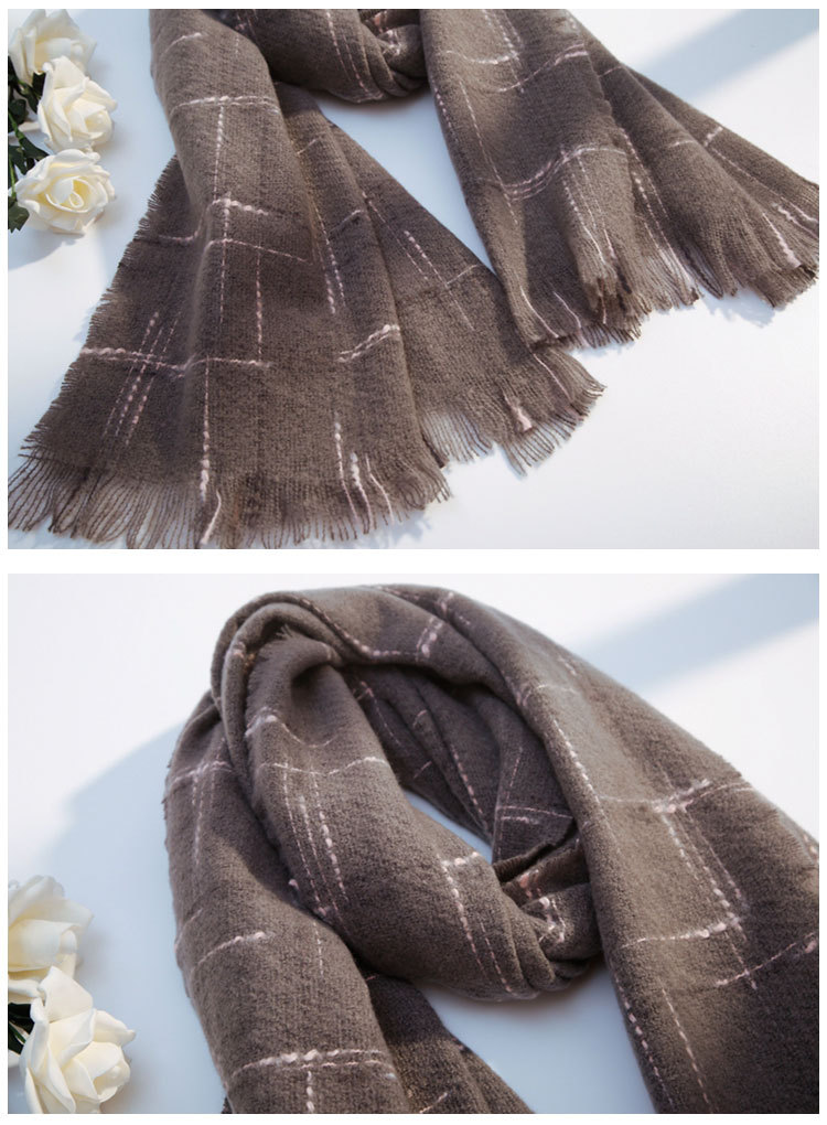 Meteor Rain Plaid Scarf Long Section Thickening Couple Acrylic Warm Tassel Shawl display picture 3