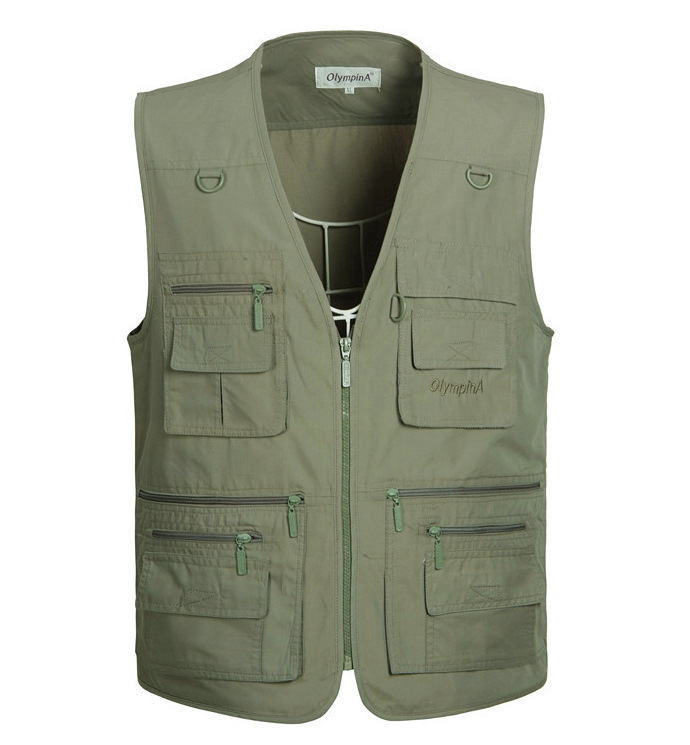 春秋休闲户外马甲多口袋摄影透气男款钓鱼坎肩马夹 2302