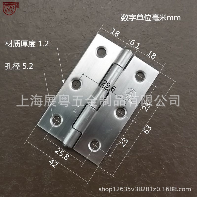 Anwang 2.5 pulgadas acero inoxidable 304 pequeña bisagra de acero inoxidable plegable mini pequeño plegable acero inoxidable pequeña bisagra