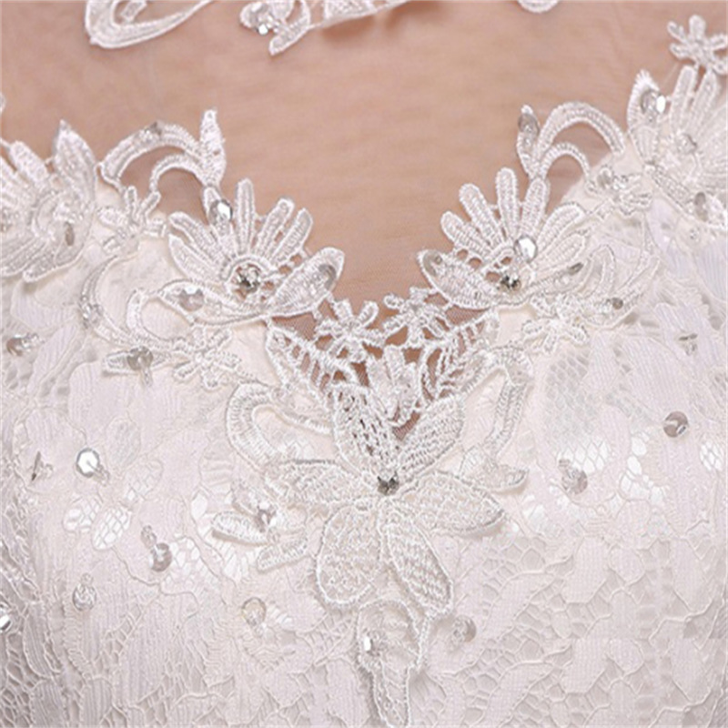 Amazon Lace Wedding Dress White fishtail bride tail light wedding dress one shoulder party evening dress