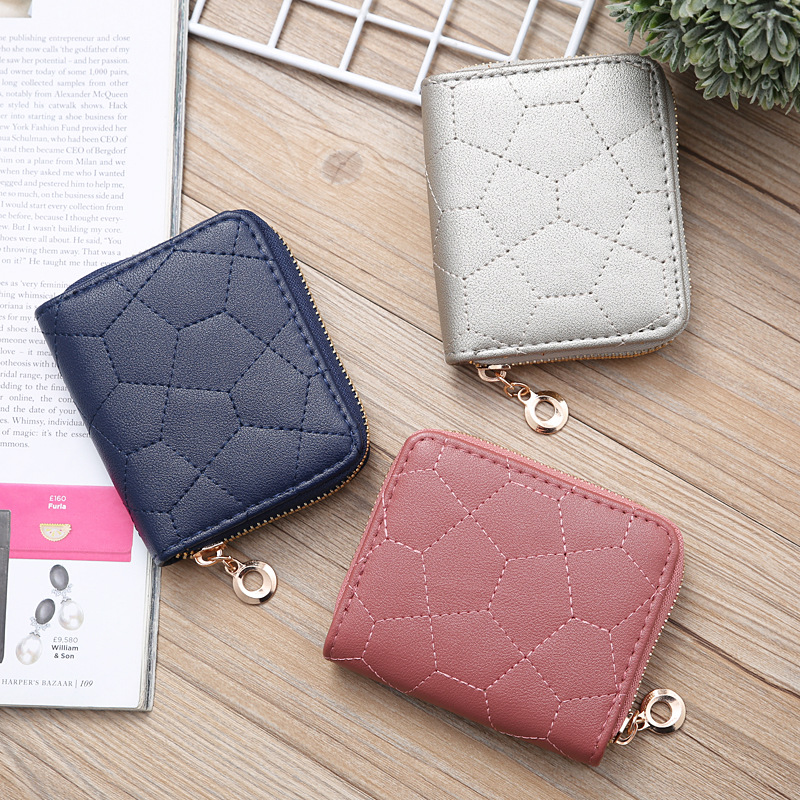 Korean Solid Color Embroidered Short Wallet Wholesale display picture 26