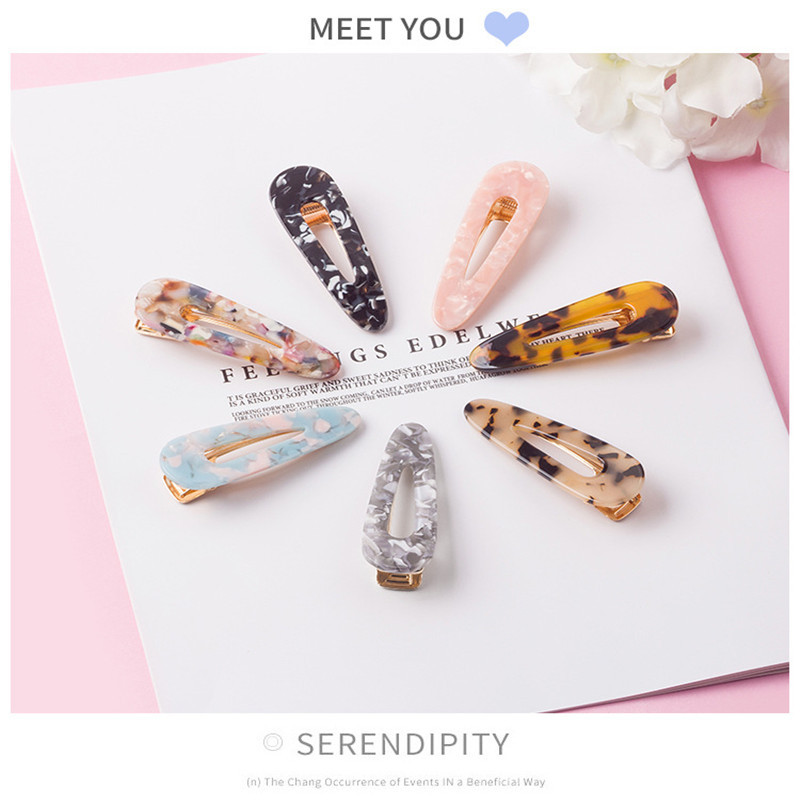 夏季热销醋酸发夹豹纹几何纹理发夹 日韩少女心百搭刘海夹边夹女