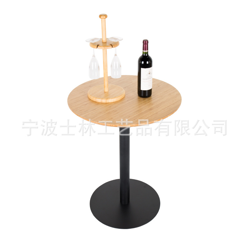 咖啡桌休闲茶几吧台餐桌竹制台面金属底座大小高度均可加工定制