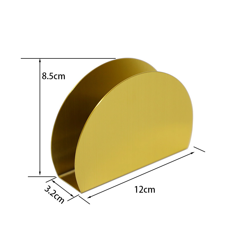 北欧金色不锈钢半圆纸巾座 立式纸巾架 金属餐厅酒店平板纸座 不锈钢纸巾夹 餐巾架 酒店用品 纸巾架 纸巾座 居家日用  详情1