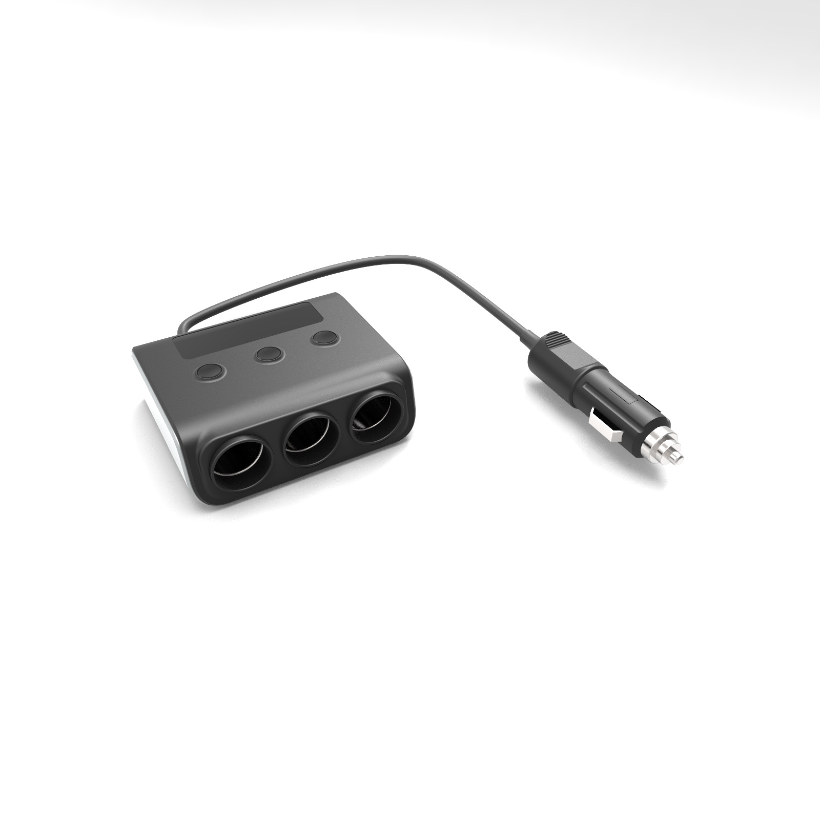 一拖三屏显4口快充USB手机充电器车载汽车点烟器屏显车充转换器