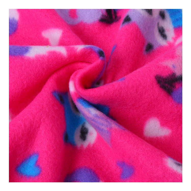 迷彩摇粒绒印花面料 半光摇粒绒印花布 FDY厂家直供现货